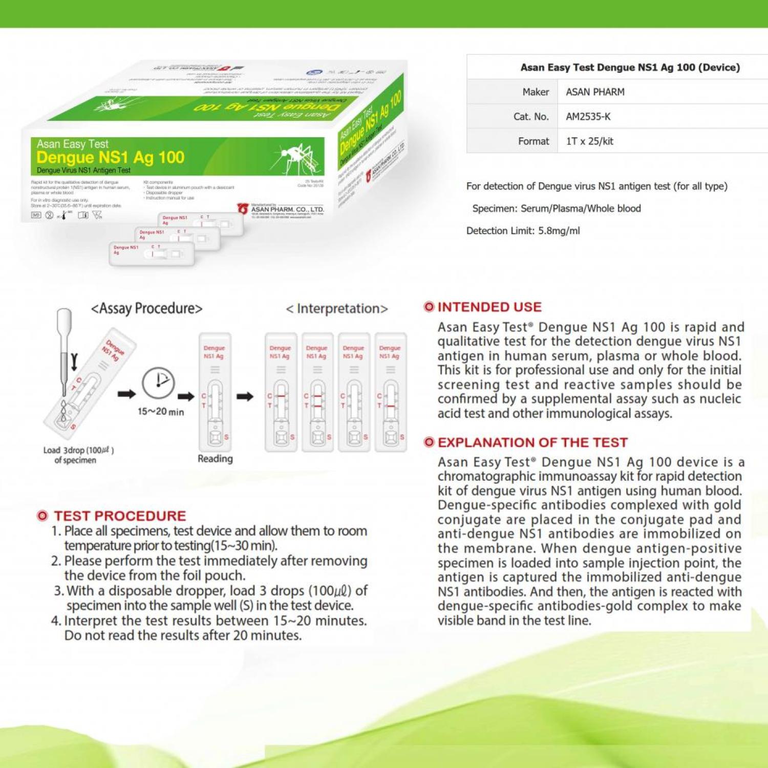 RAPID TEST DENGUE NS 1 DEVICE