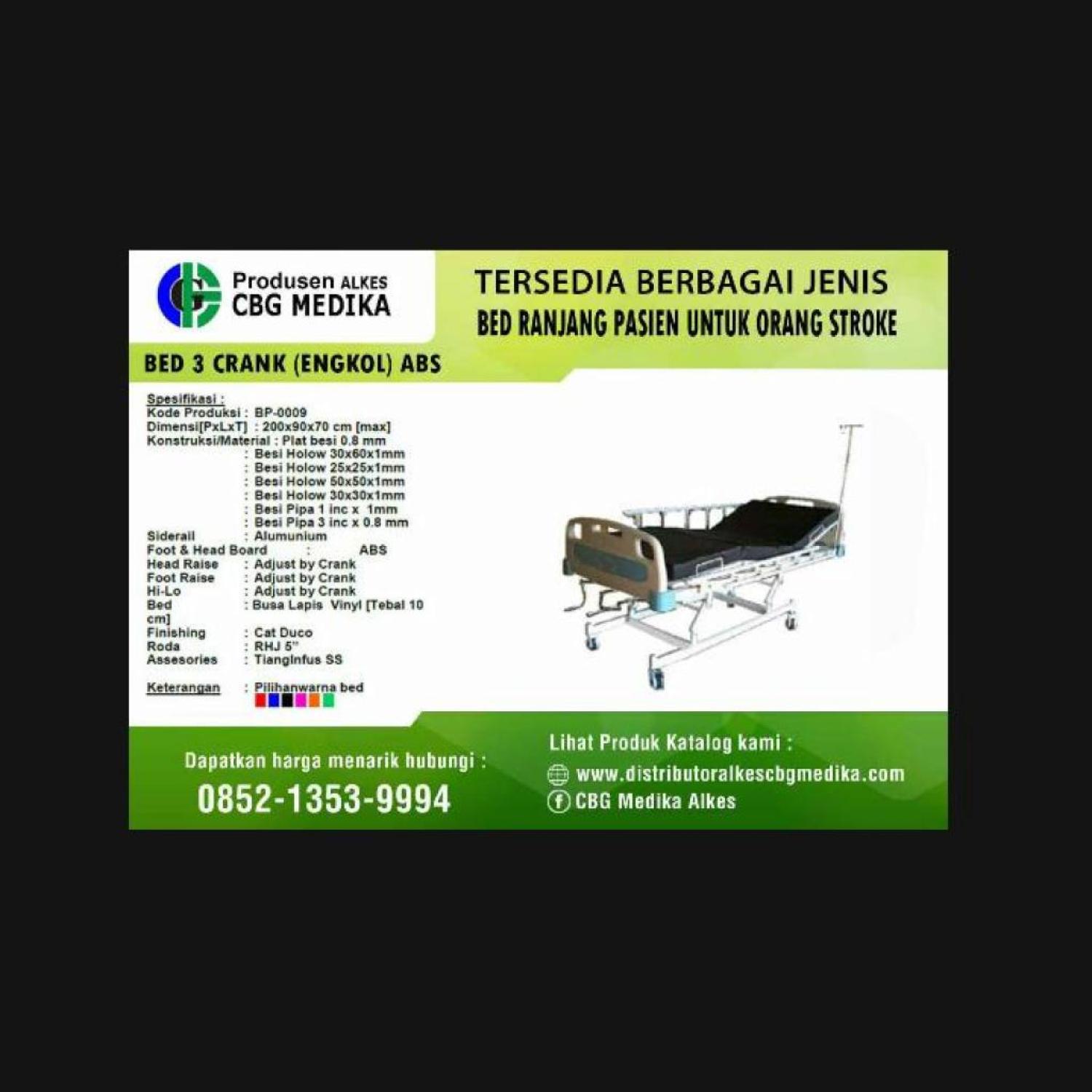 Tempat tidur pasien sakit stroke 3 engkol abs
