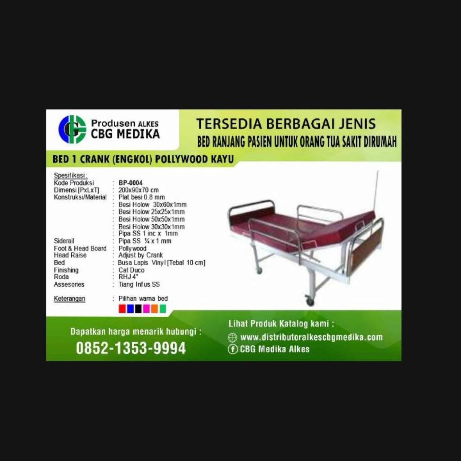 Jual Tempat tidur pasien sakit stroke 1 engkol pollywood kayu