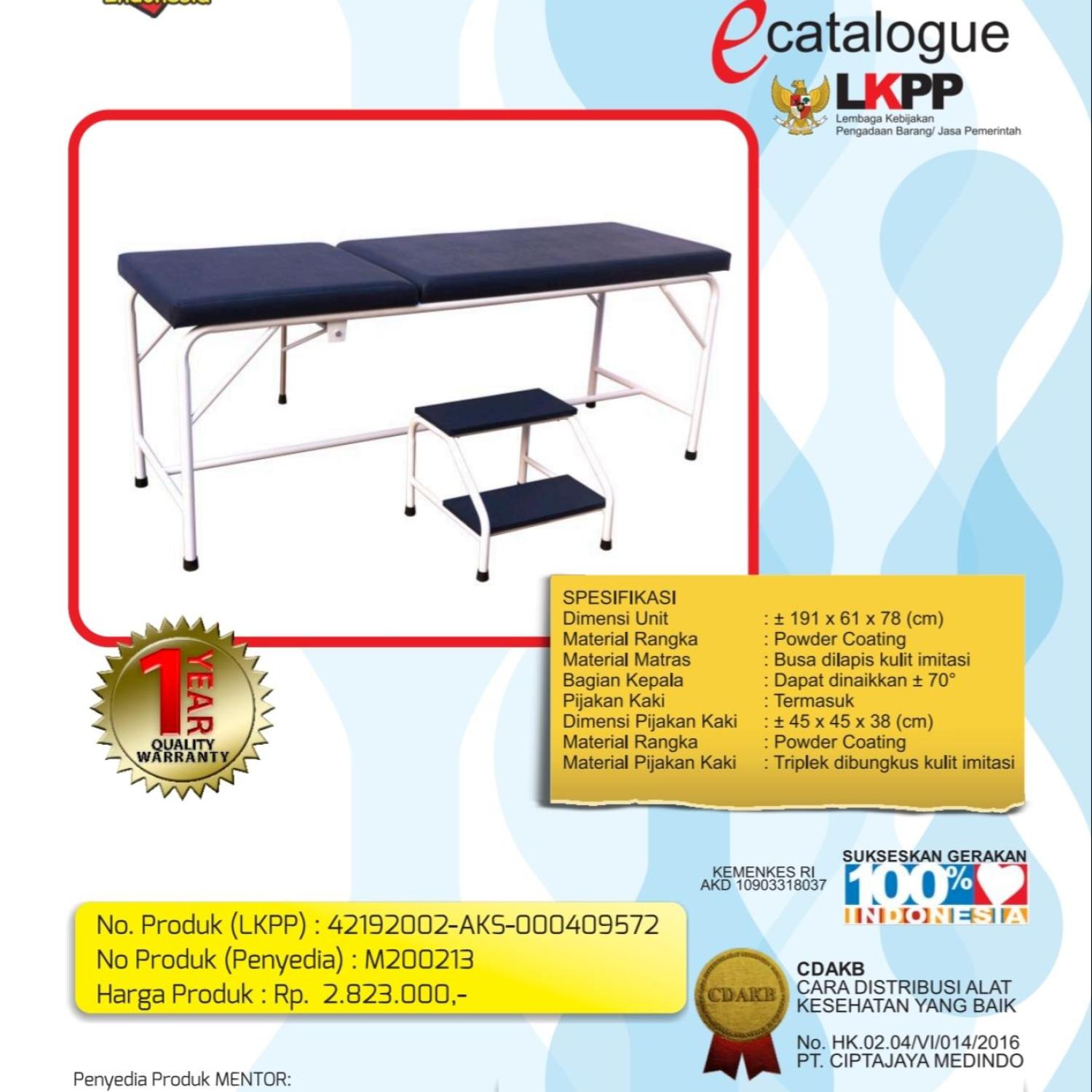 MENTOR Examination Table / Meja Eksaminasi Powder Coating MEX-01