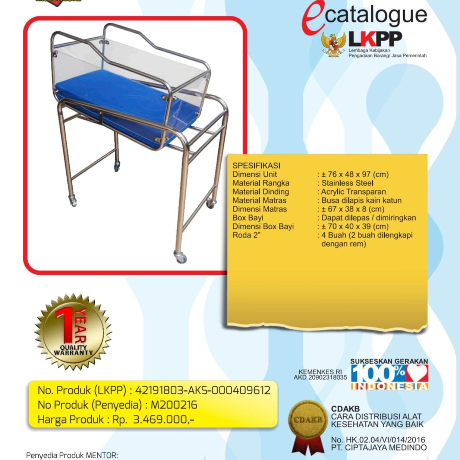 MENTOR Baby Basket Acrylic / Infant Bed Stainless Steel HBI-01