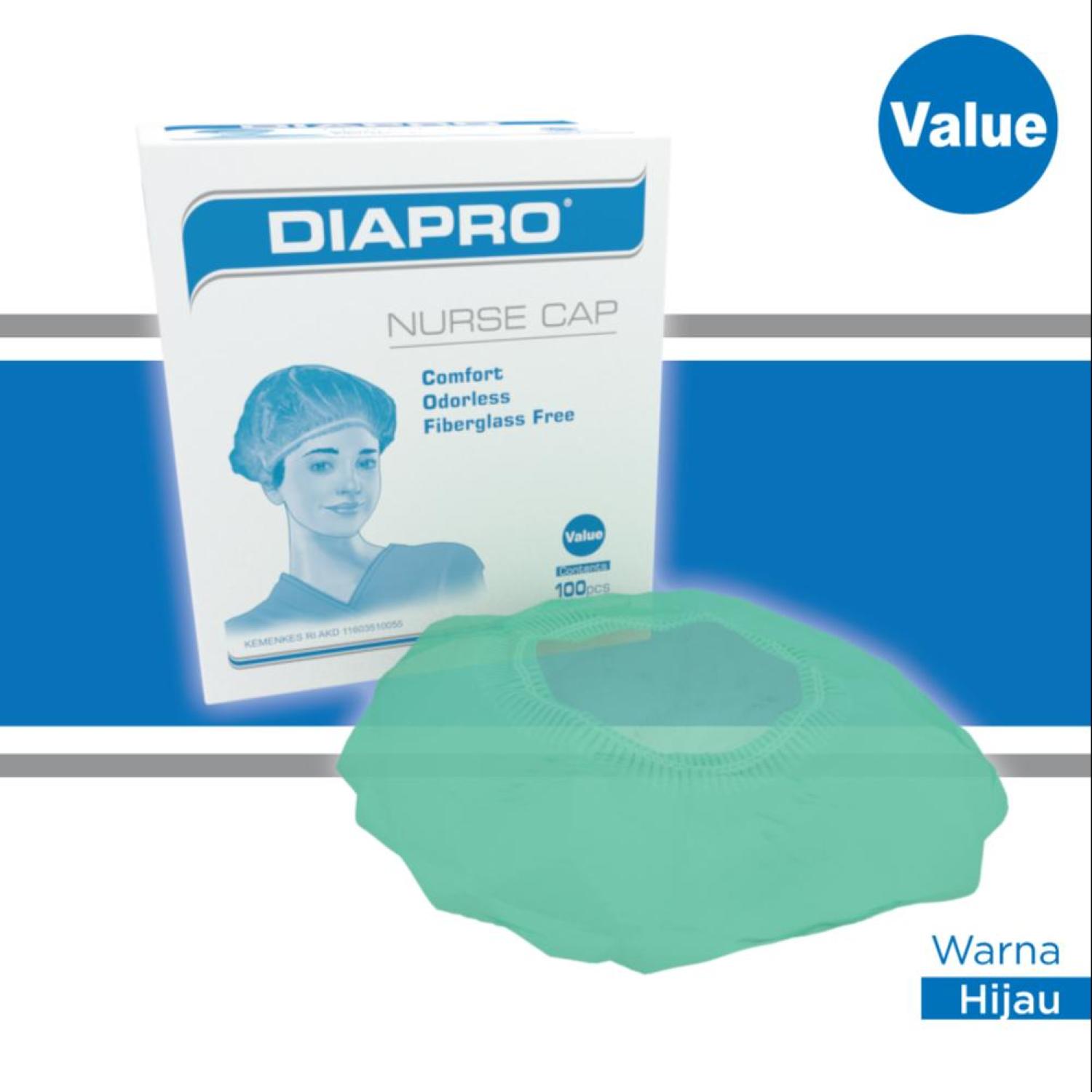 Diapro Value Nurse cap Isi 100pcs Green