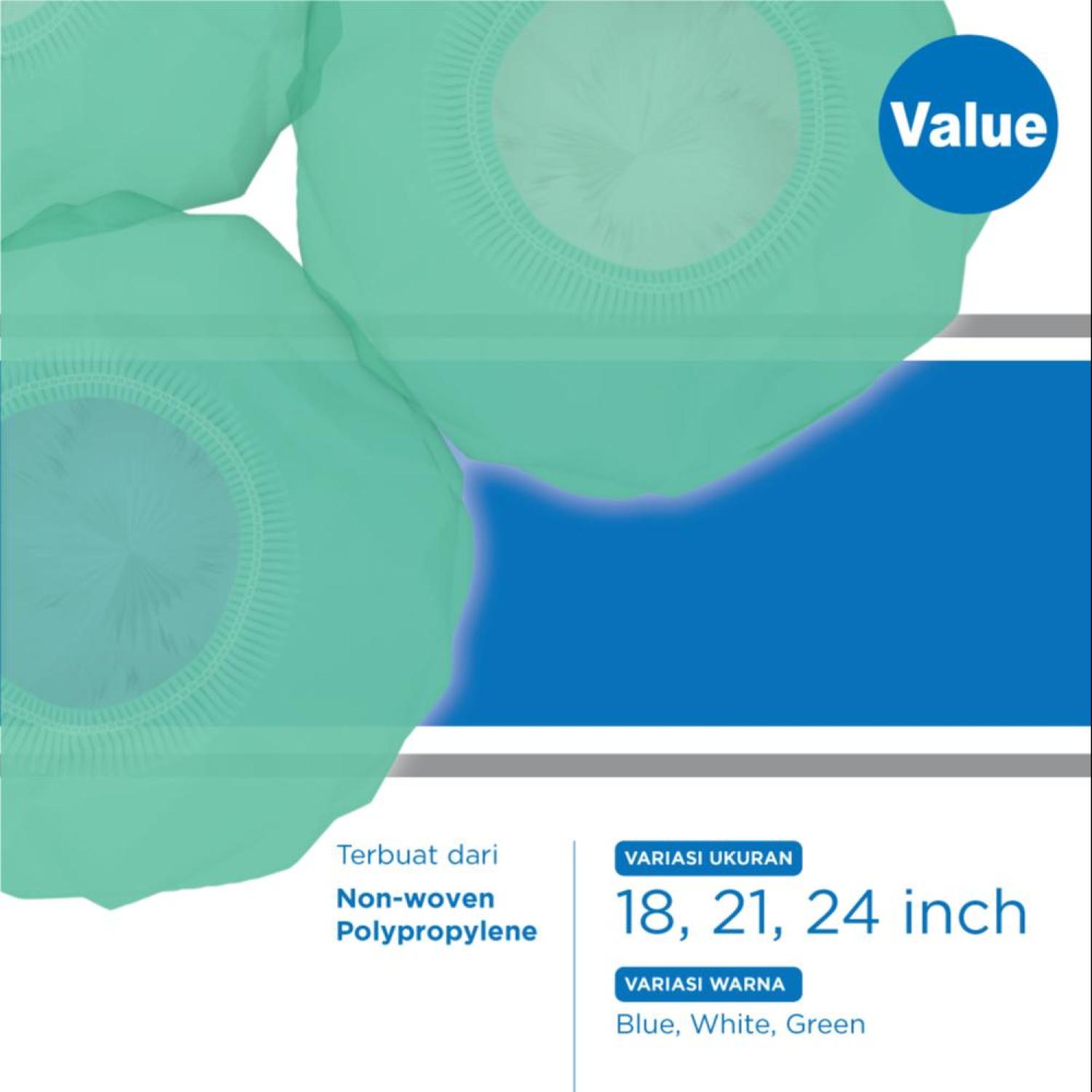 Diapro Value Nurse cap Isi 100pcs Green