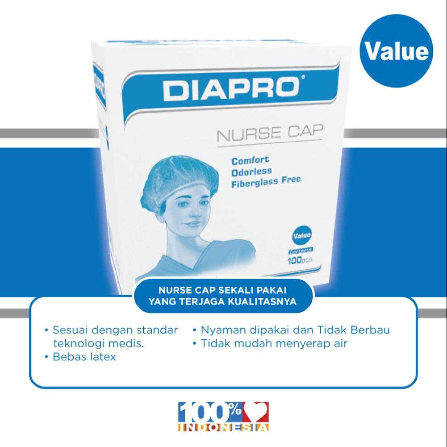 Diapro Value Nurse cap Isi 100pcs Green