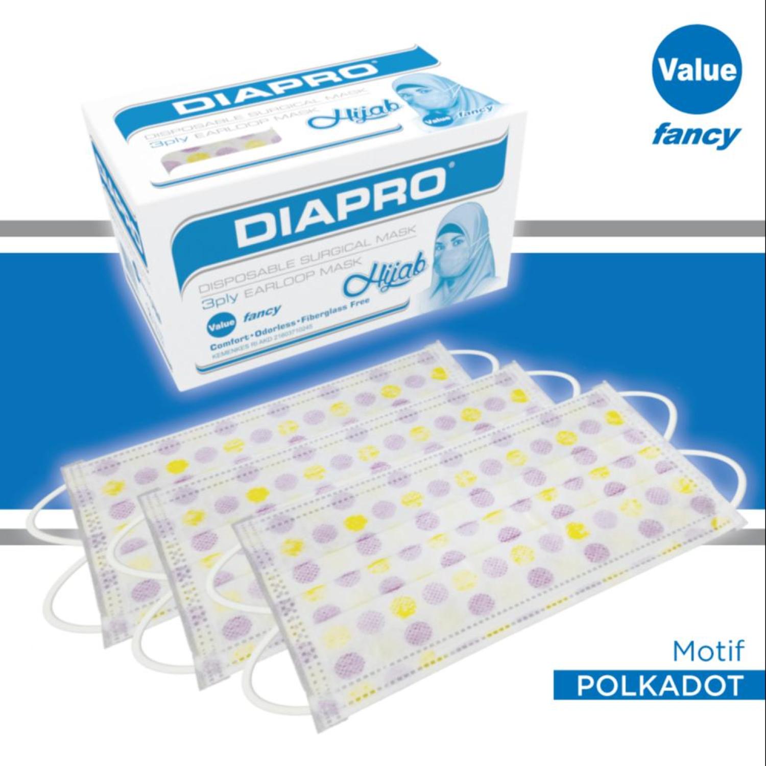 Masker Kesehatan Diapro Value Fancy Hijab Isi 50pcs 3Ply Motif Sakura
