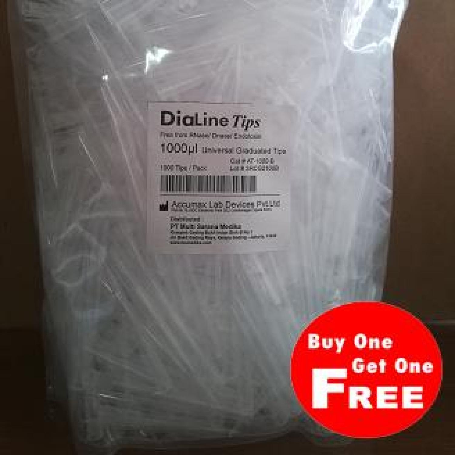 PROMO DiaLine Universal Graduated Micropipette Tips 1000uL BUY 1 GET 1