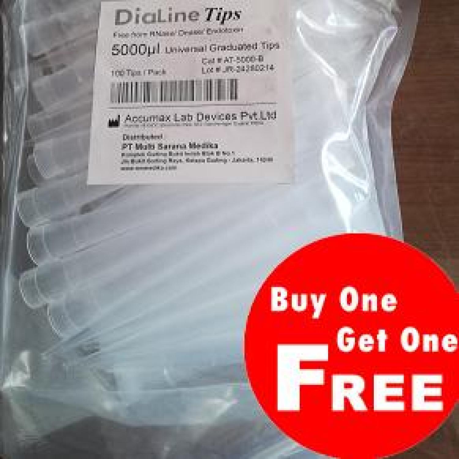 PROMO DiaLine Universal Graduated Micropipette Tips 5000ul BUY 1 GET 1