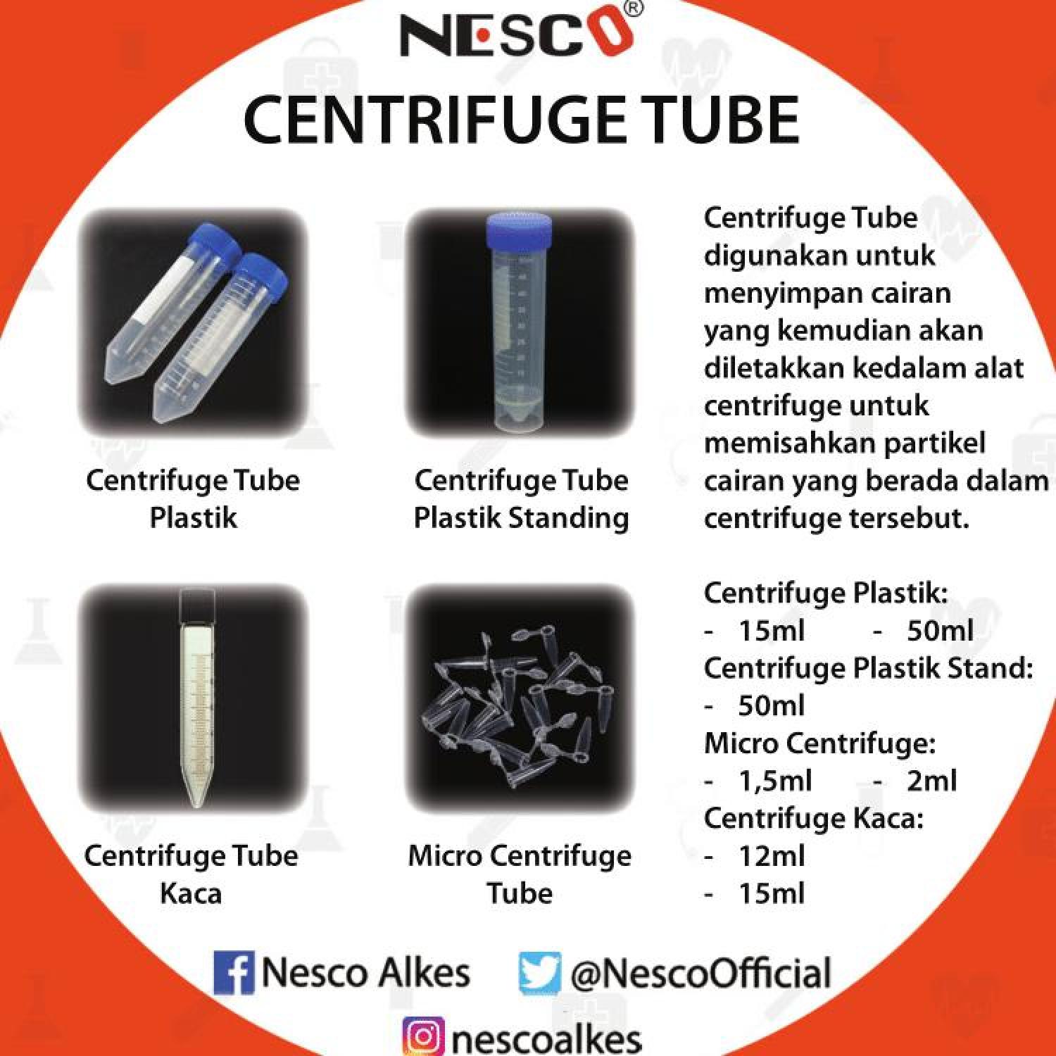 Centrifuge/Conical Tube 50cc Conical Type ( tidak bisa berdiri ) isi 10pcs