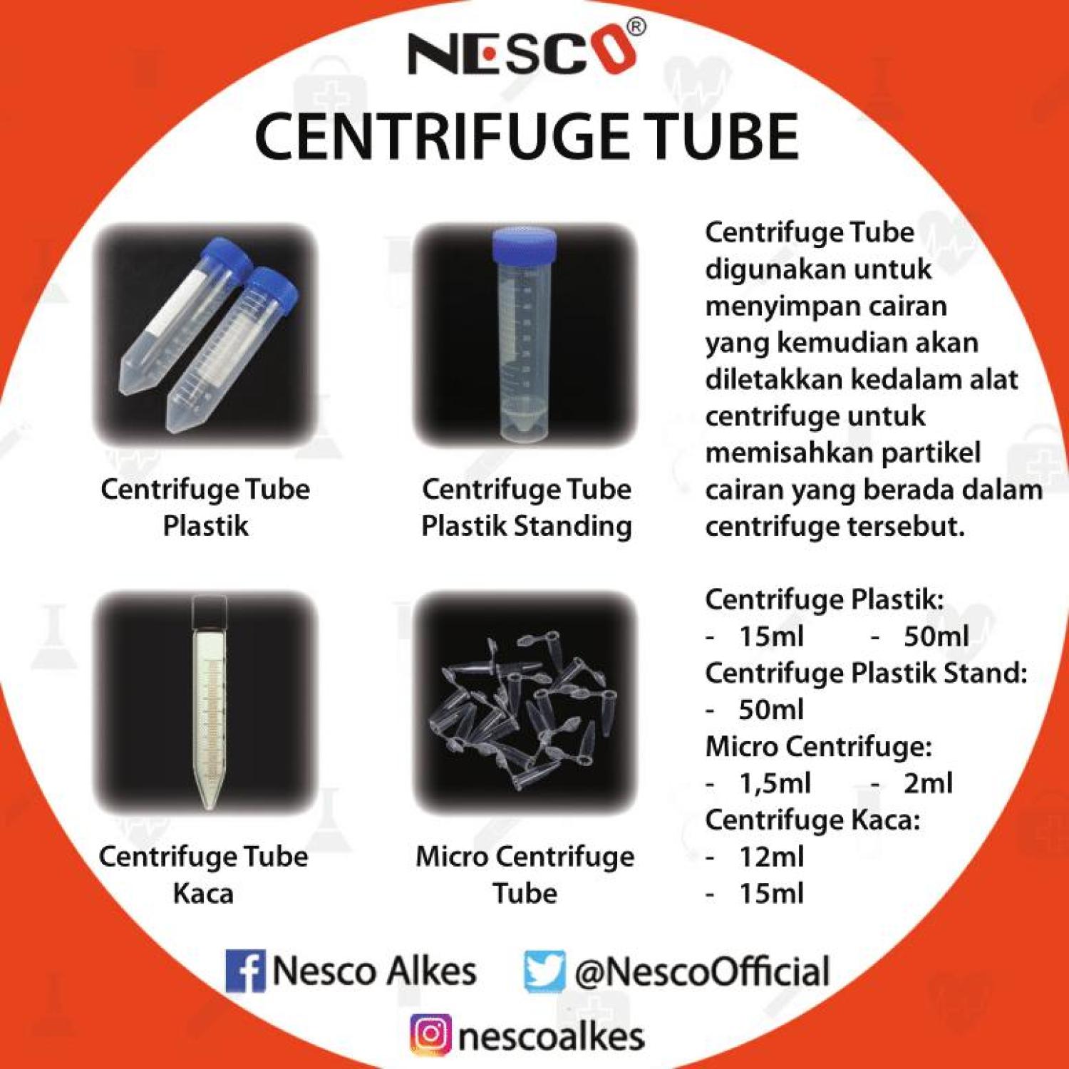 Centrifuge/Conical Tube 50cc Standing Type ( bisa berdiri ) isi 10pcs