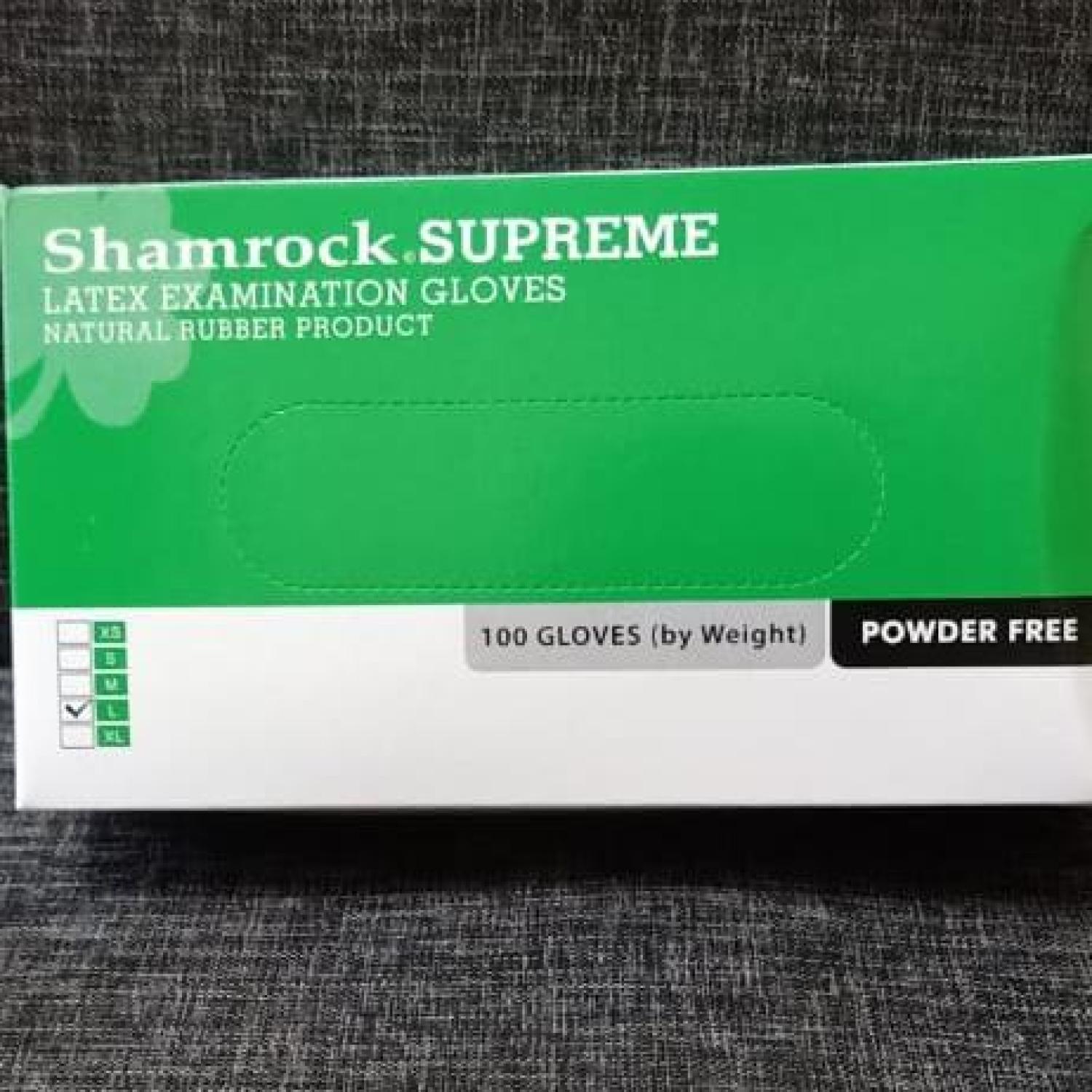 Shamrock SUPREME - Latex Examination Gloves (Powder-free) Size S , M & L