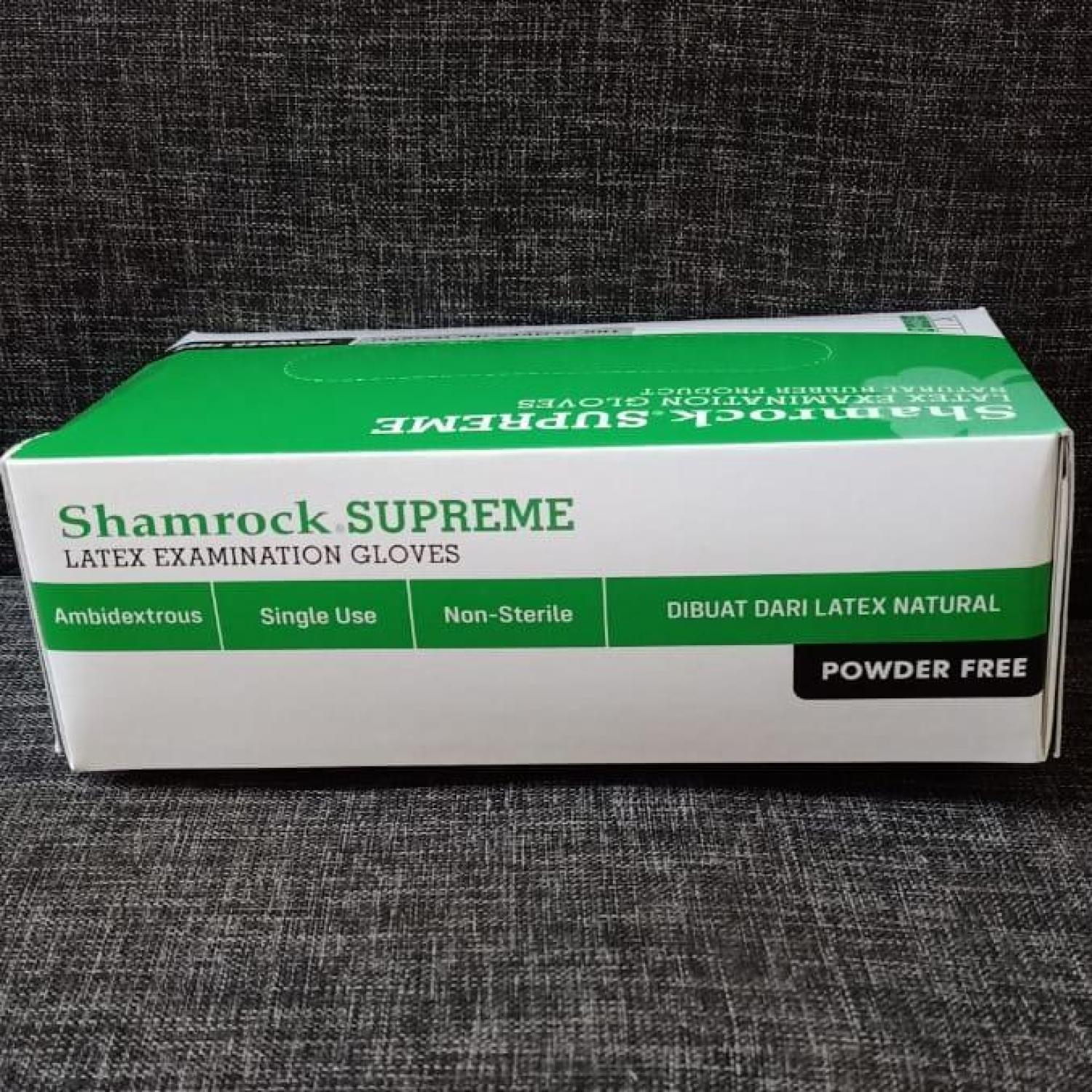 Shamrock SUPREME - Latex Examination Gloves (Powder-free) Size S , M & L