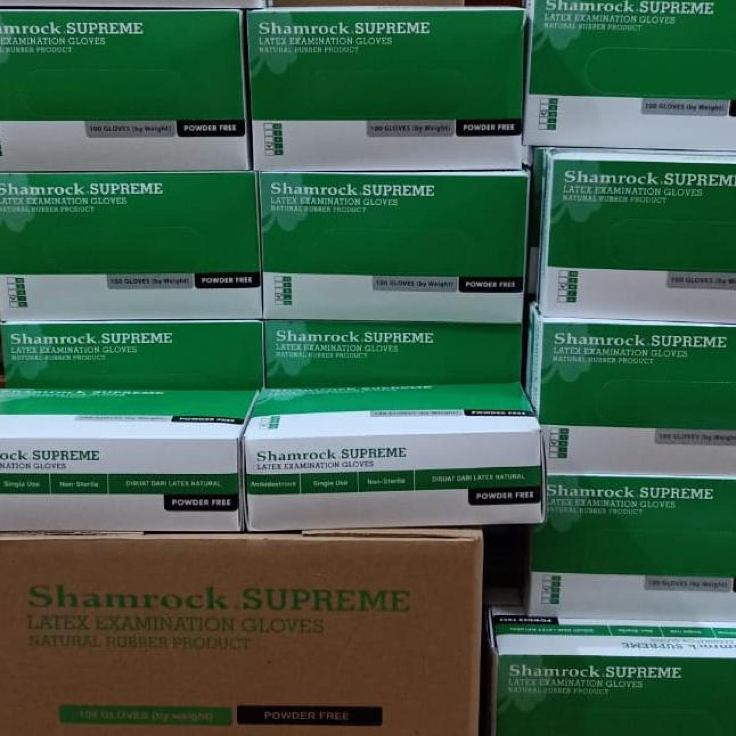 Shamrock SUPREME - Latex Examination Gloves (Powder-free) Size S , M & L