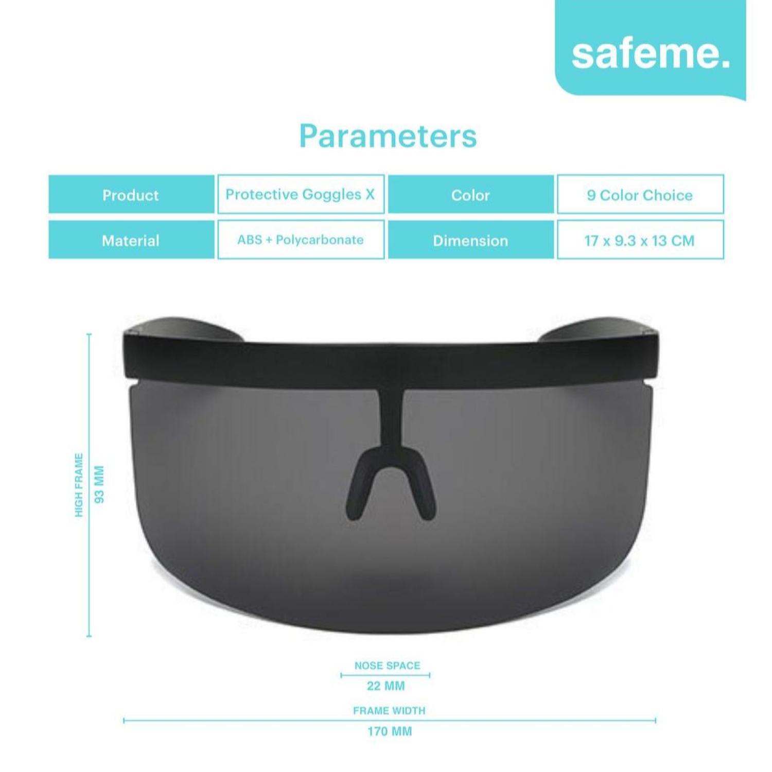Face Shield Kacamata Fashion Futuristik APD Pelindung Wajah Protective Goggle X