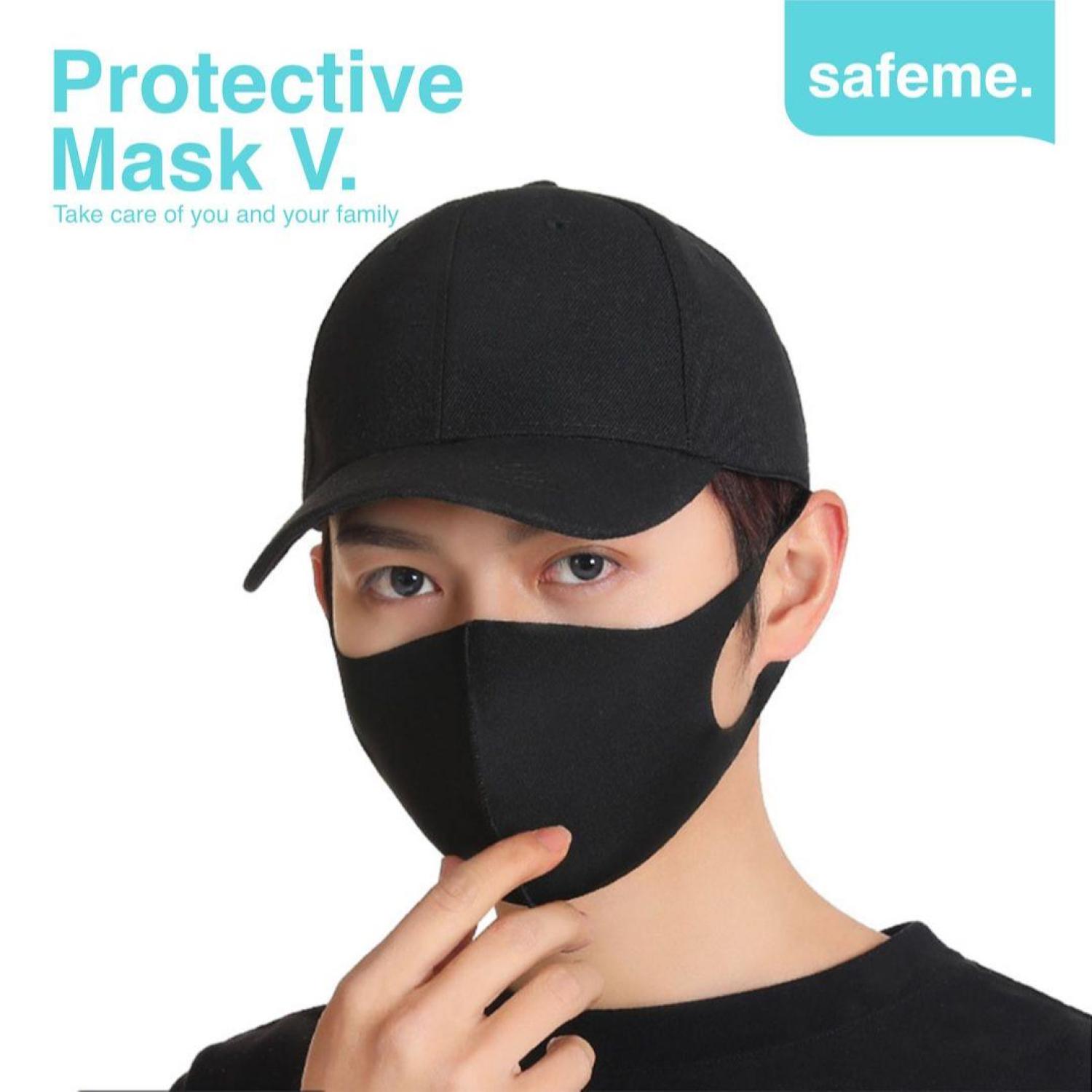 Masker Kain Premium Korea Style Strecth Velvet Bludru Protective Mask Safeme V Medium