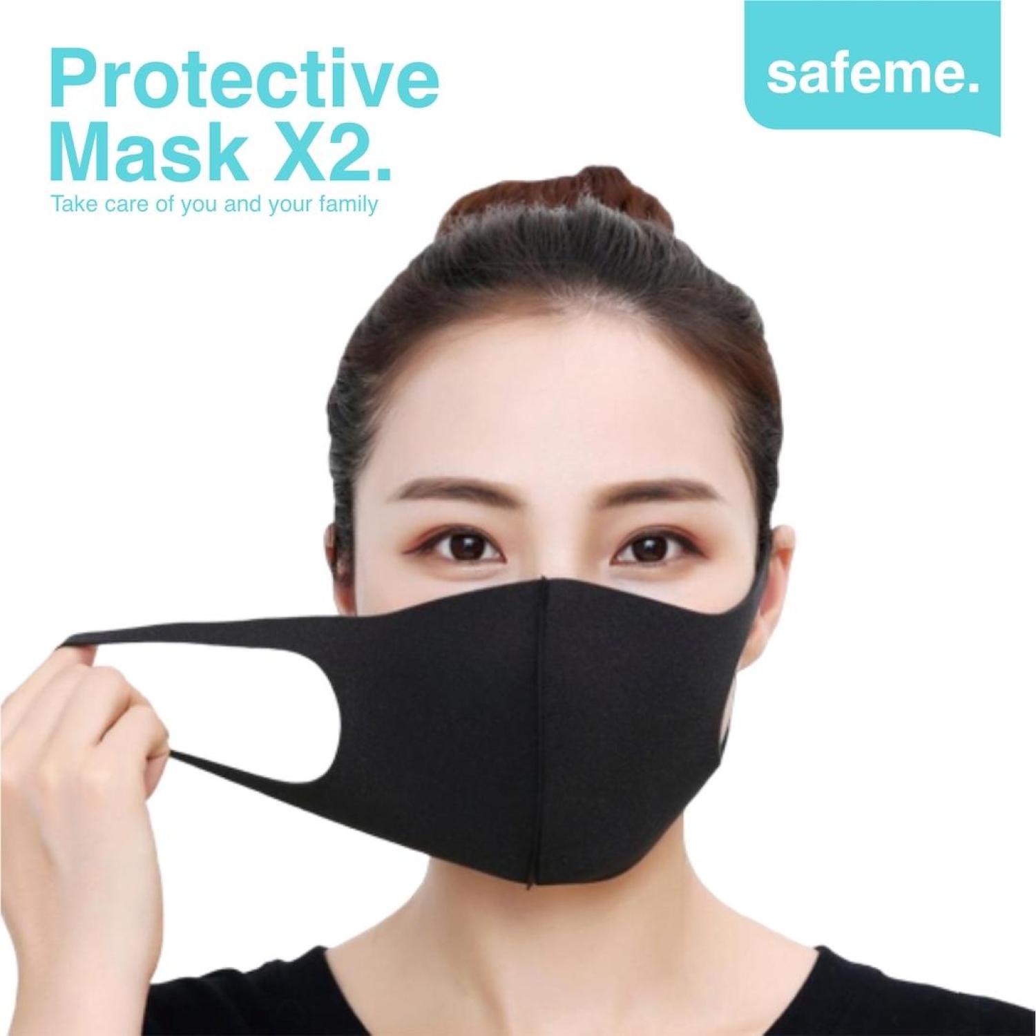 Masker Kain Scuba Tebal Korea Style Gramasi 320 Protective Mask Safeme X2 Medium