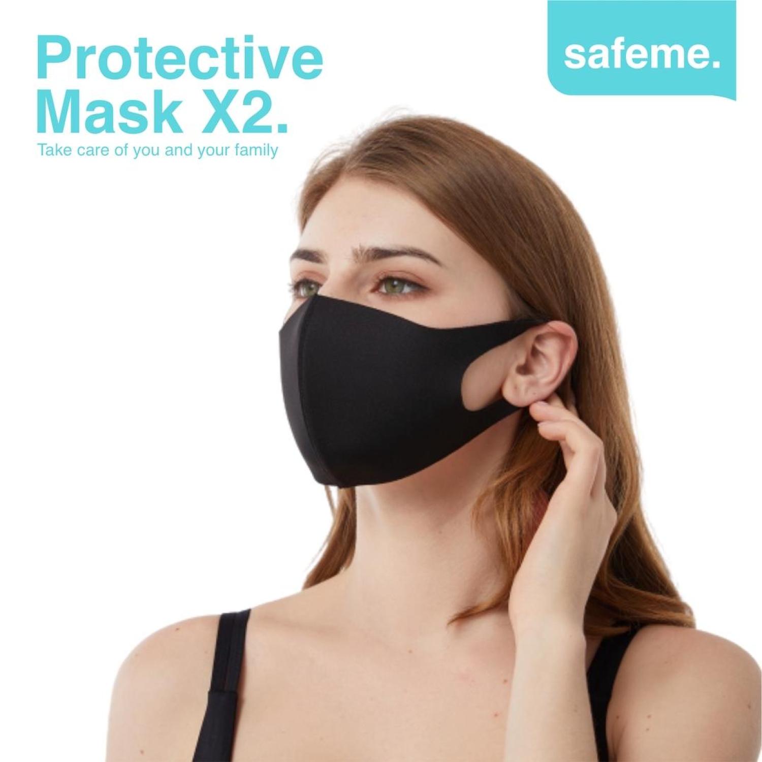Masker Kain Scuba Tebal Korea Style Gramasi 320 Protective Mask Safeme X2 Medium