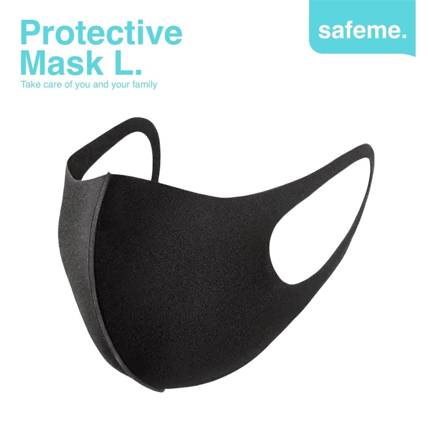 Masker Kain Scuba Hitam Korea Style Gramasi 270 Protective Mask Safeme Dewasa L