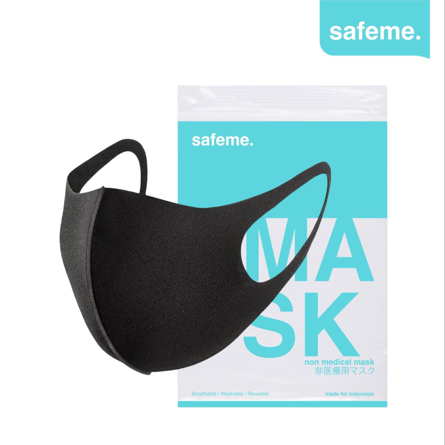 Masker Kain Scuba Hitam Korea Style Gramasi 270 Protective Mask Safeme Dewasa L