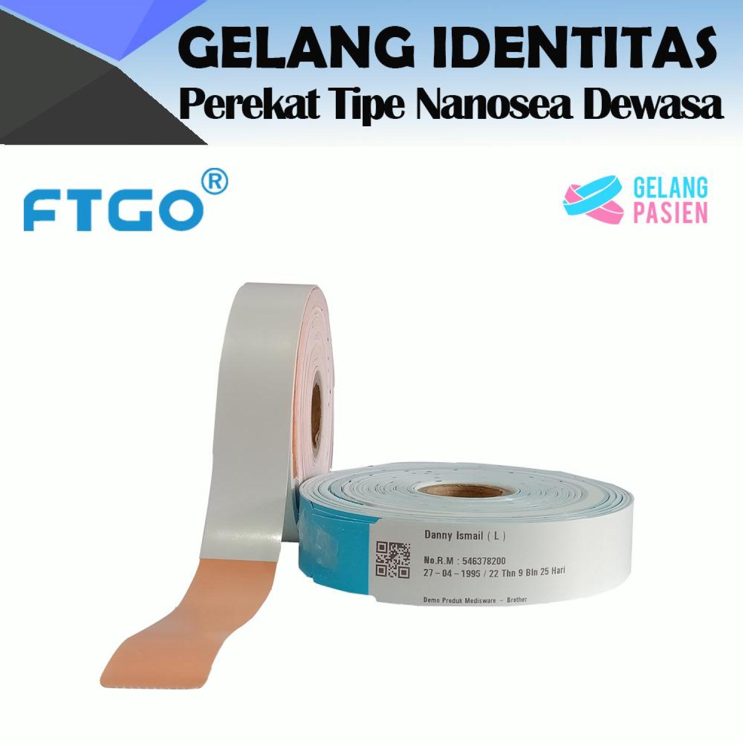 Gelang Pasien Type Nano Sea Dewasa "Perekat" Direct Thermal/Pcs