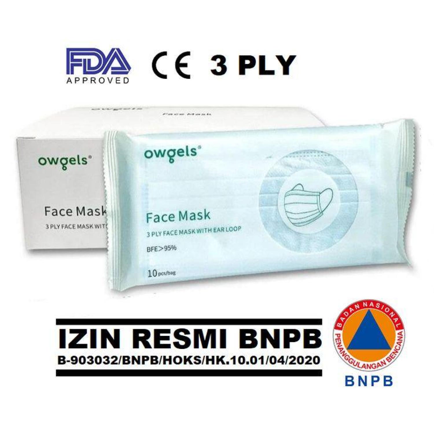 Masker Medis Owgels 3Ply isi 50Pcs/Box