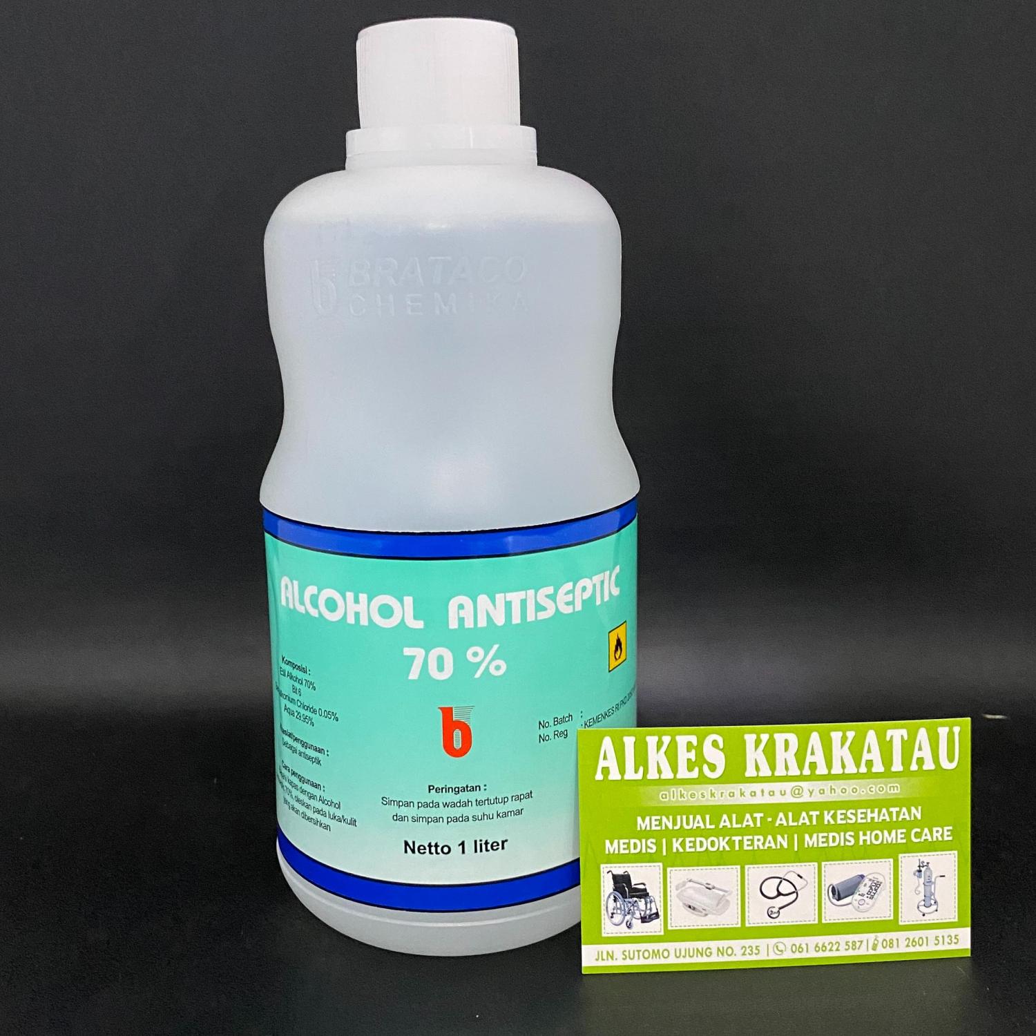 Alkohol Antiseptik 70% Medis Merk Brataco kemasan 1 Liter