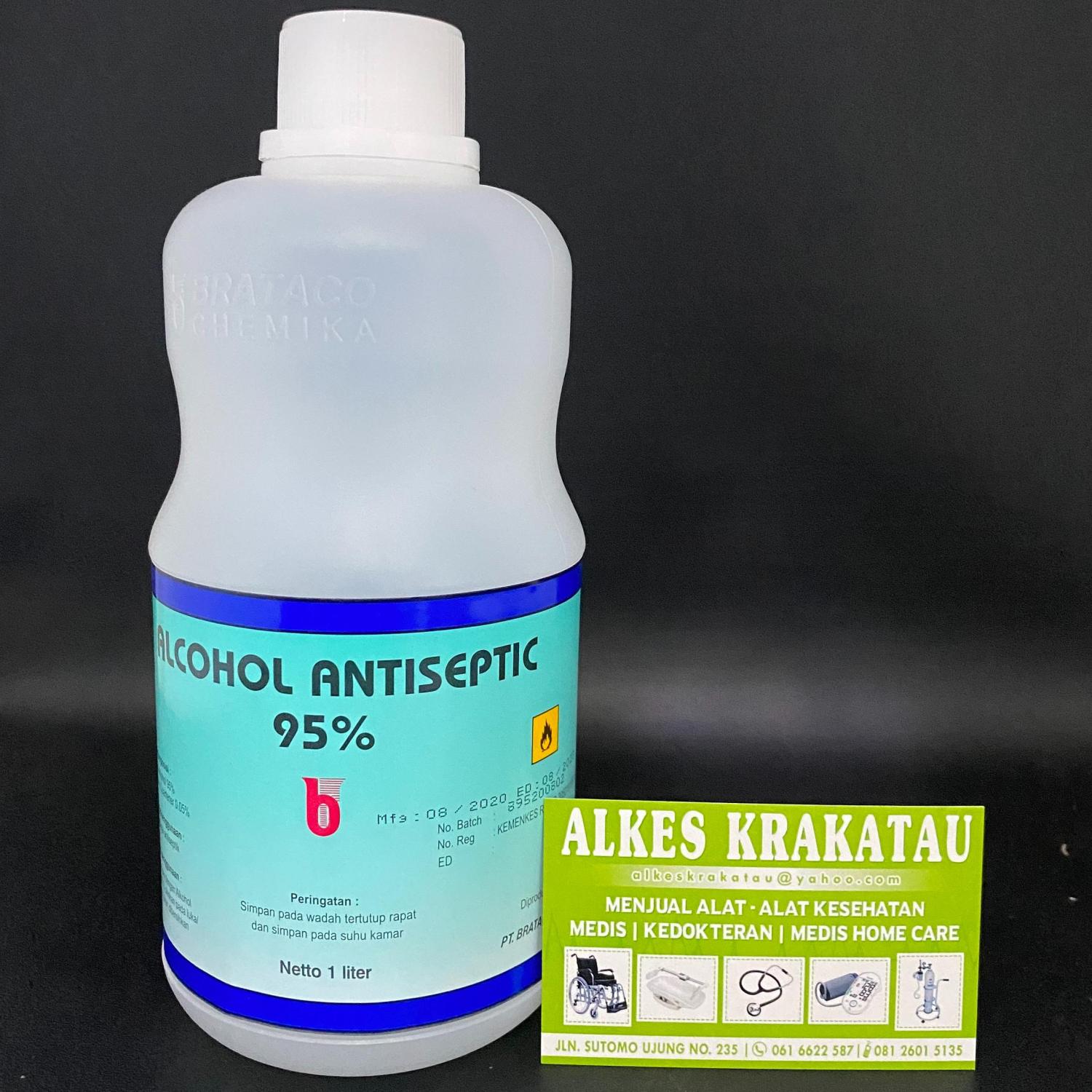 Alkohol Antiseptik 95% Medis Merk Brataco kemasan 1 Liter