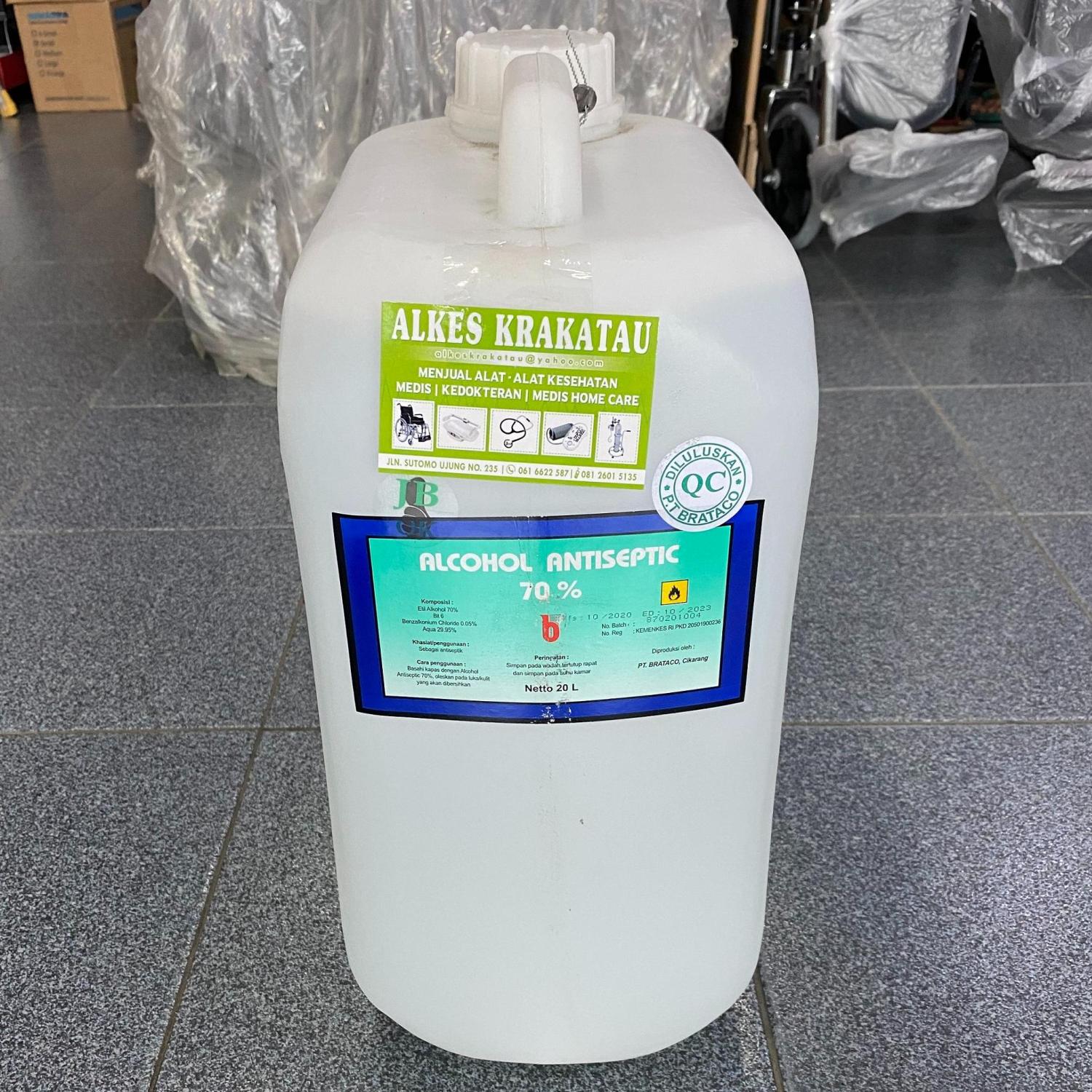 Alkohol Antiseptic BRATACO 70% ISI 20 liter/ alkohol antiseptic