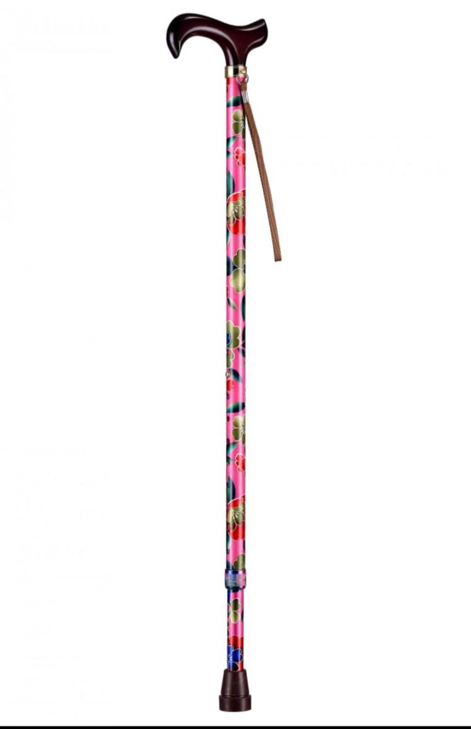 Tongkat pegangan kayu E034 Motif Basic Blue Flowers