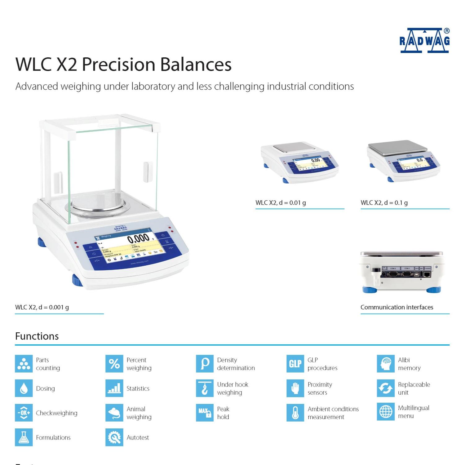 RADWAG WLC 2.X2 Precision Balance - Timbangan Analitik