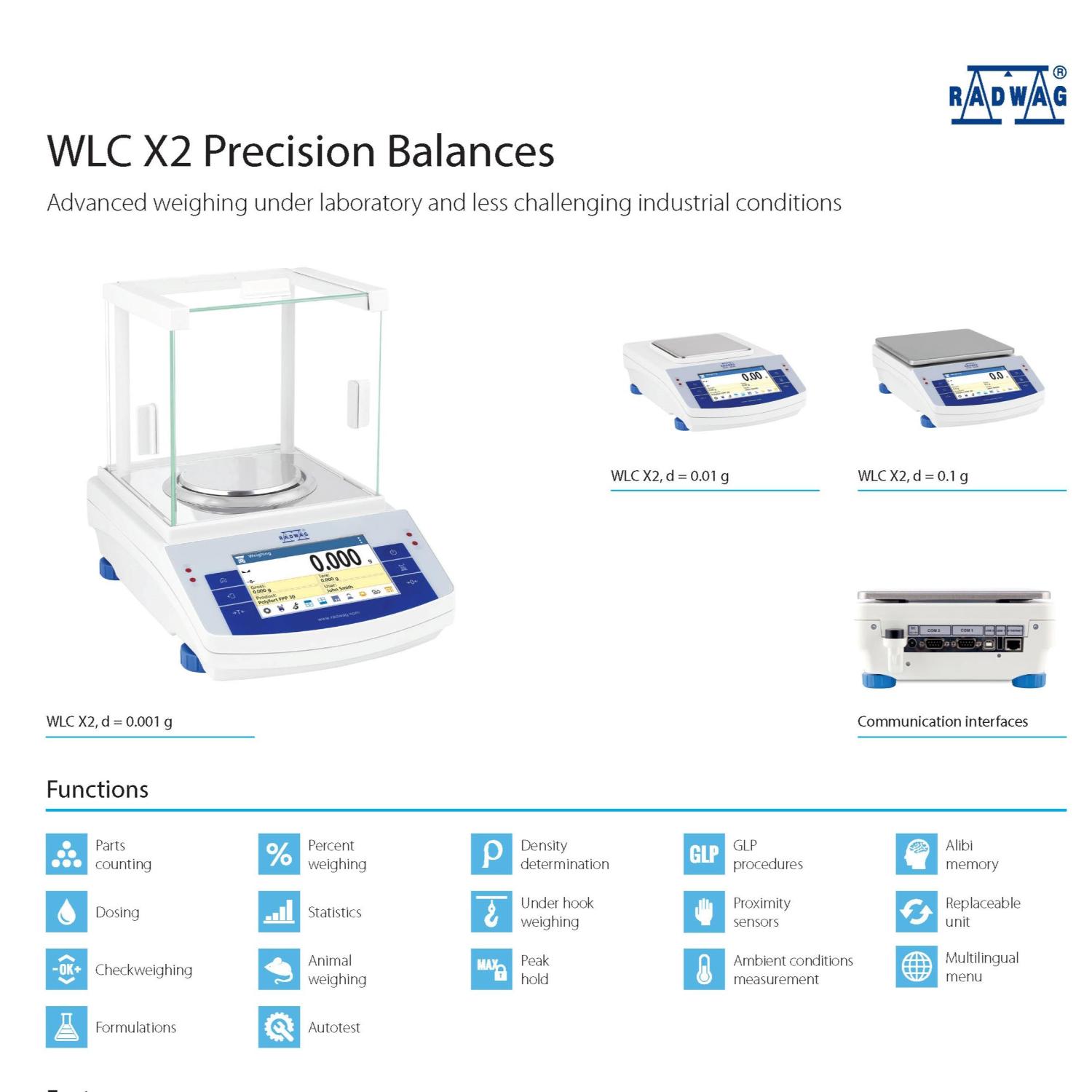 RADWAG WLC 20.X2 Precision Balance - Timbangan Presisi