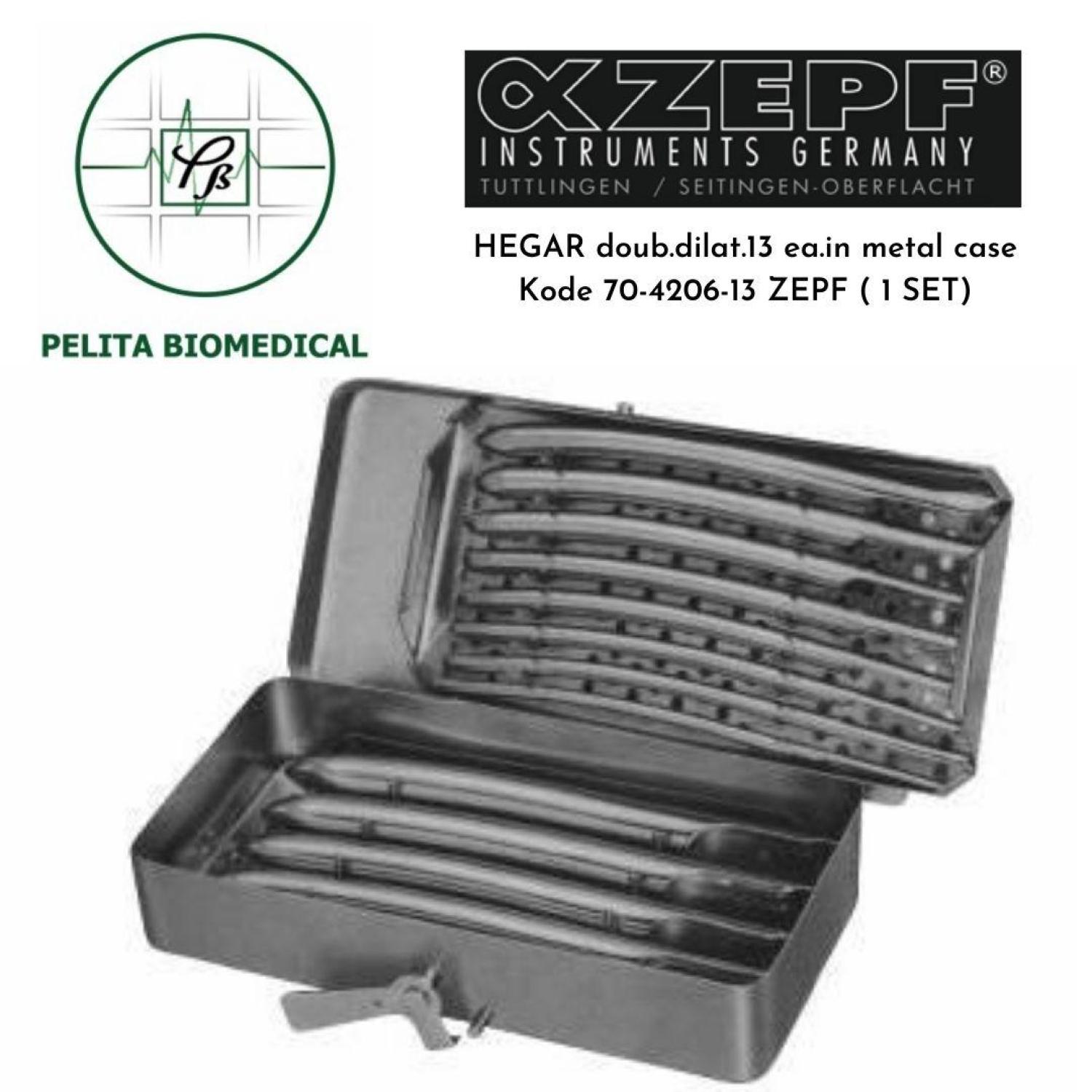 Dilator Hegar Double One Set Curetage Dilat.13 ea.in Metal Case kode 70-4206-13 ZEPF