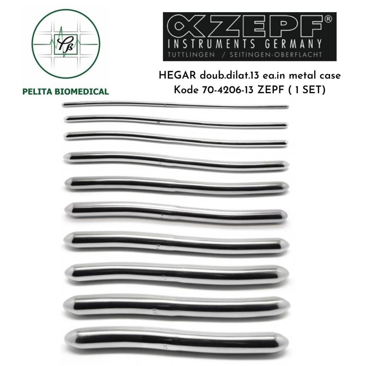 Dilator Hegar Double One Set Curetage Dilat.13 ea.in Metal Case kode 70-4206-13 ZEPF