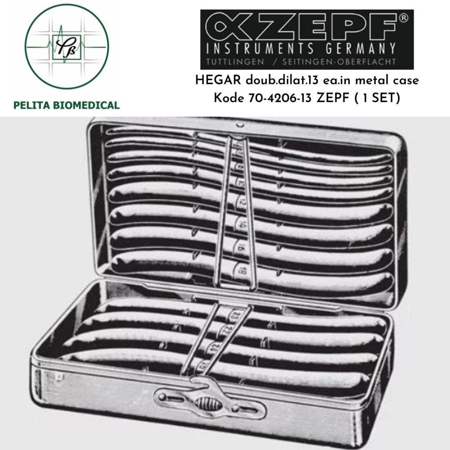 Dilator Hegar Double One Set Curetage Dilat.13 ea.in Metal Case kode 70-4206-13 ZEPF