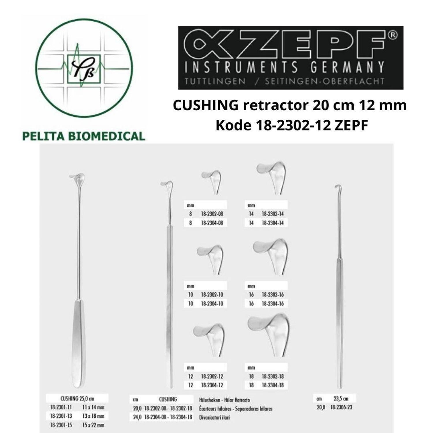 CUSHING retractor 20 cm 12 mm kode 18-2302-12 ZEPF