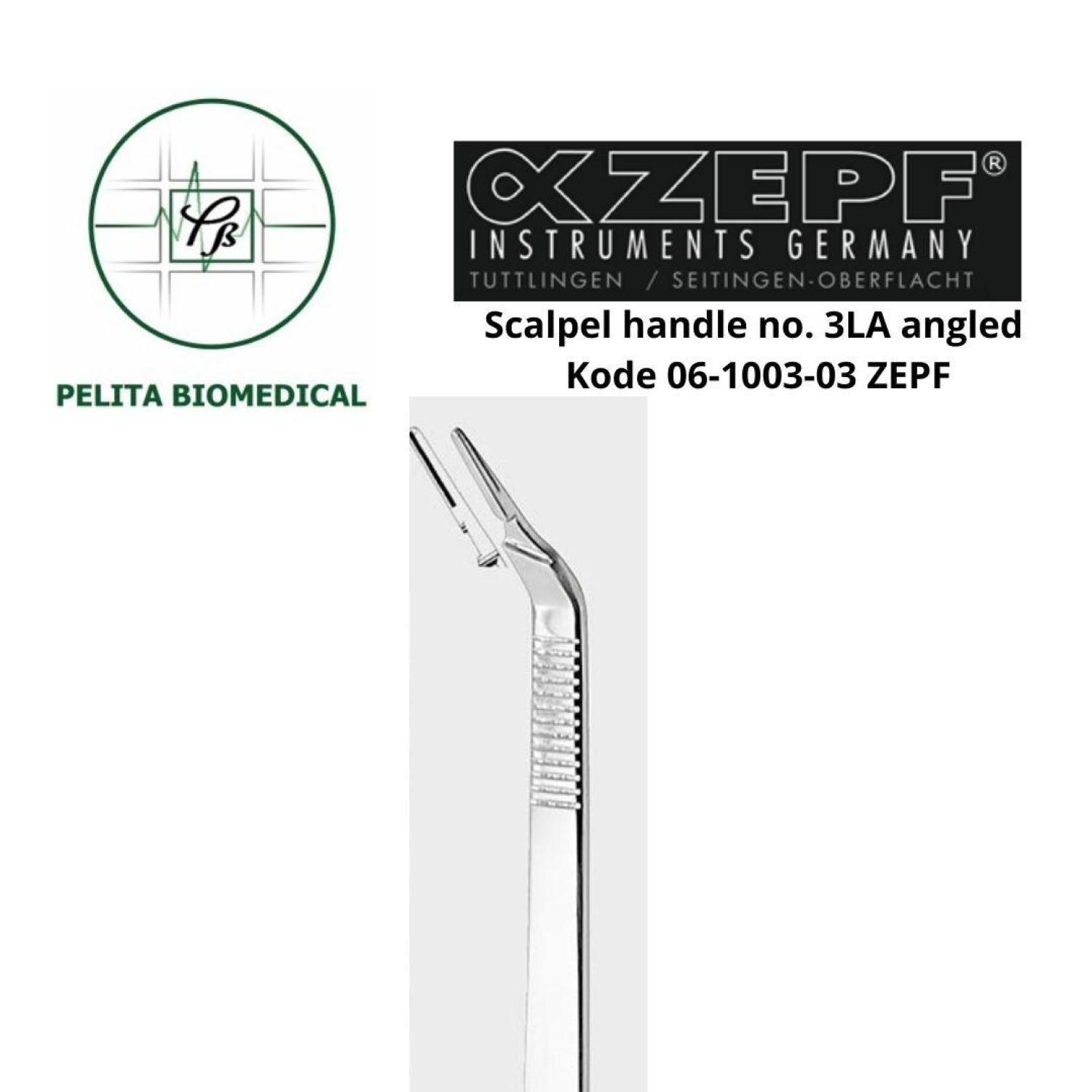 Scalpel handle no. 3LA angled kode 06-1003-03 ZEPF