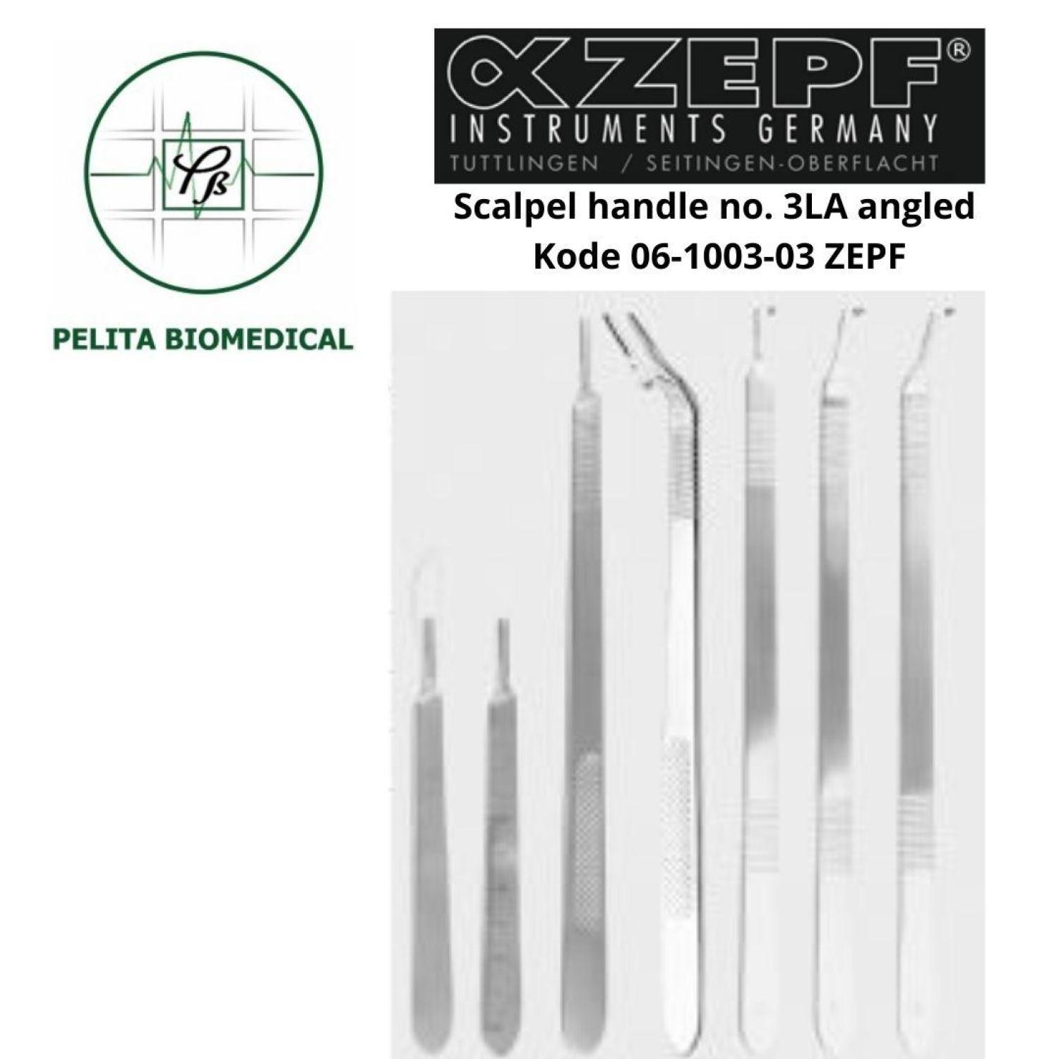Scalpel handle no. 3LA angled kode 06-1003-03 ZEPF