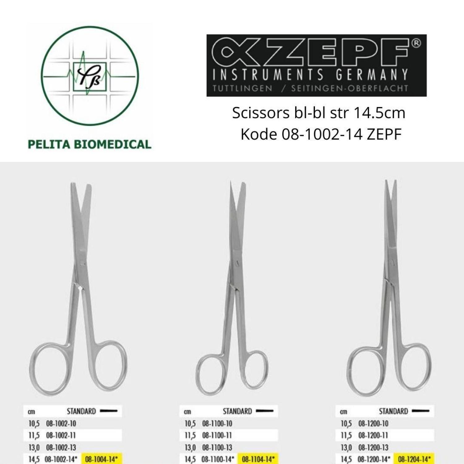 Scissors bl-bl str 14.5cm Kode 08-1002-14 ZEPF