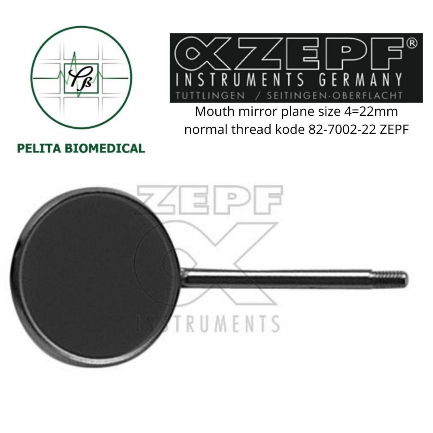 Mouth mirror plane size 4=22mm normal thread kode 82-7002-22 ZEPF