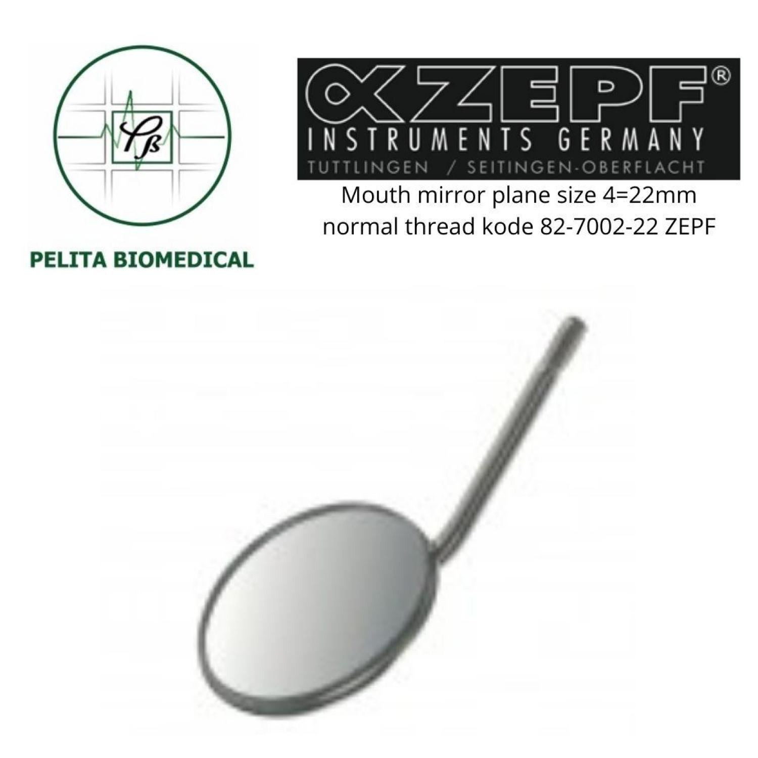 Mouth mirror plane size 4=22mm normal thread kode 82-7002-22 ZEPF