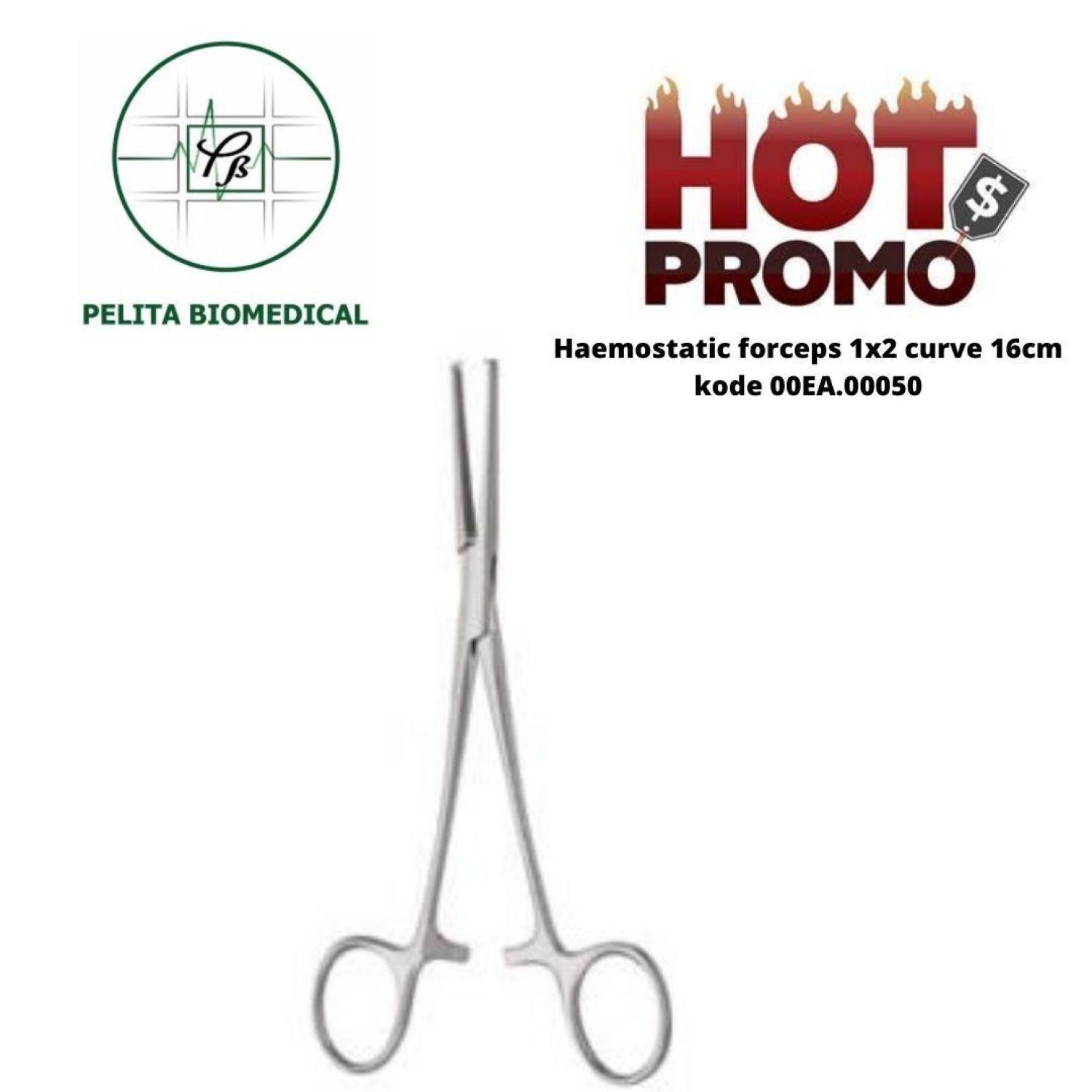 Haemostatic forceps 1x2 curve 16cm Kode 00EA.00050