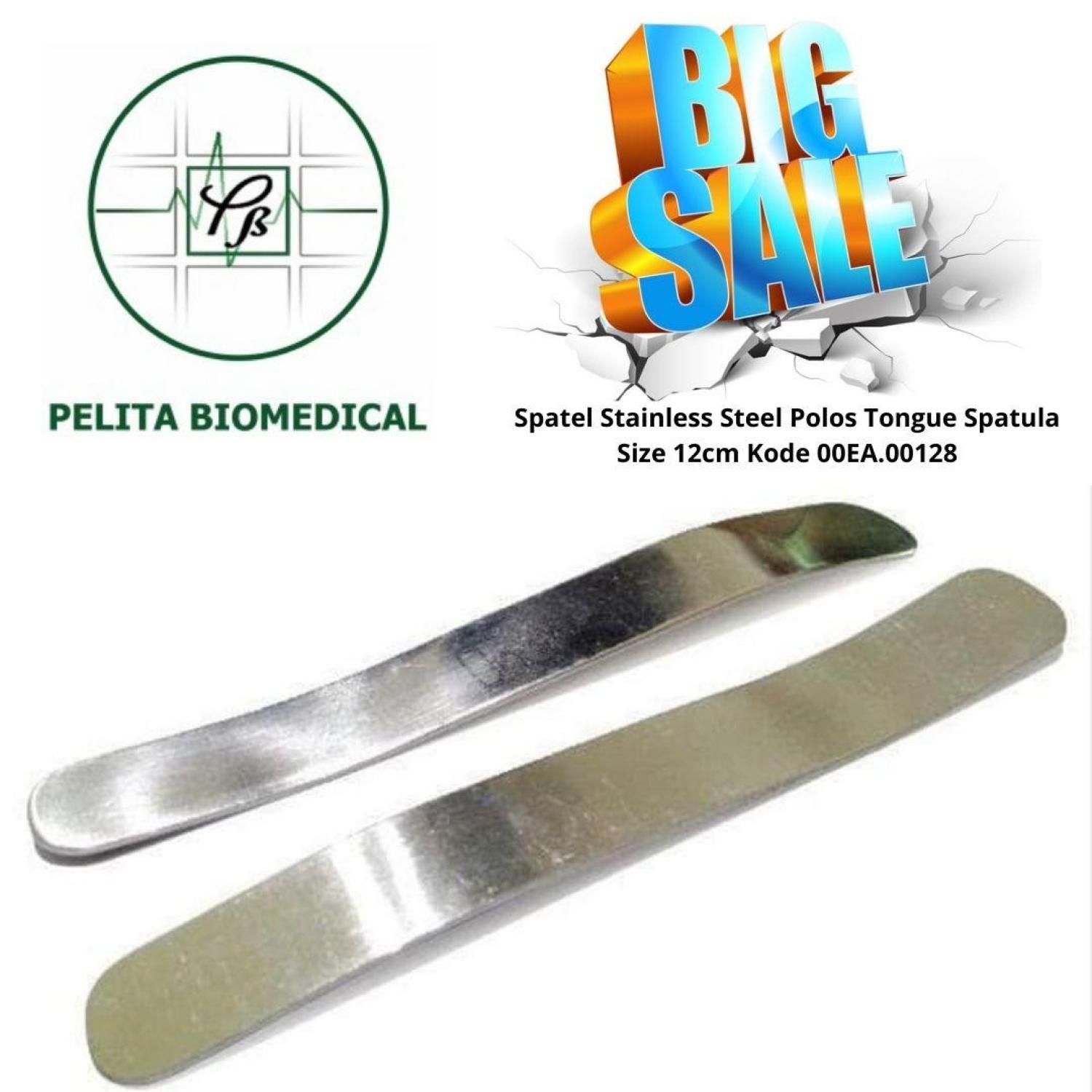 Spatel Stainless Steel Polos Tongue Spatula Size 12cm Kode 00EA.00128