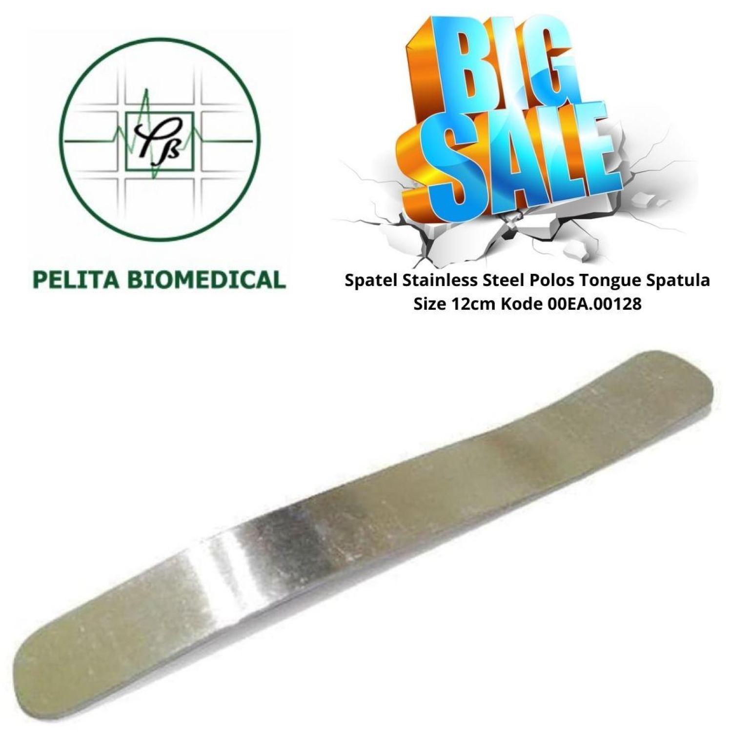 Spatel Stainless Steel Polos Tongue Spatula Size 12cm Kode 00EA.00128