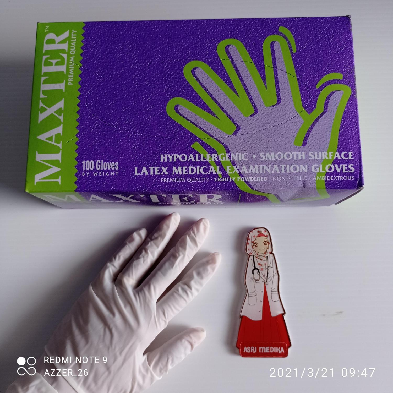 Sarung tangan latex maxter exam