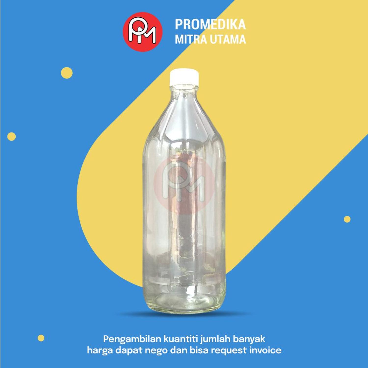 Botol Sample Kaca Transparant 1liter Non Merk