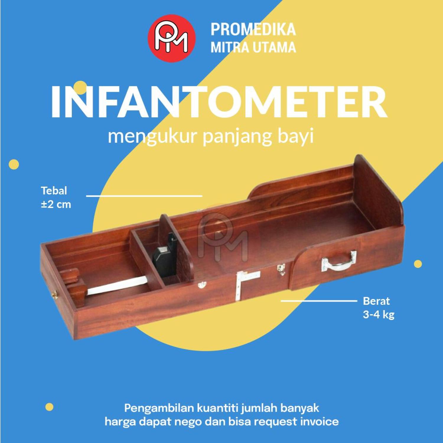 Infantometer Kayu/Alat Ukur Panjang Bayi Kayu Bentuk Kotak