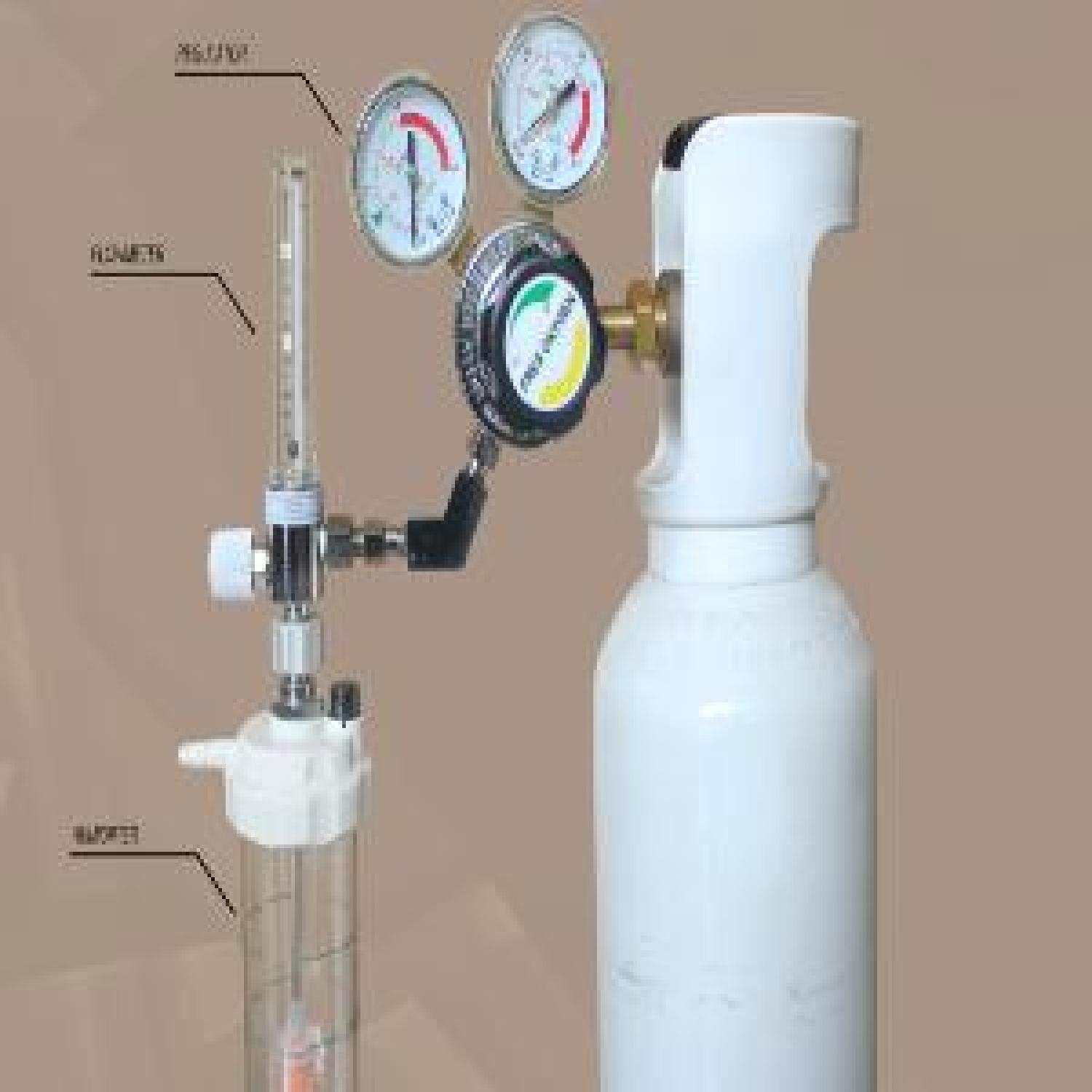 FRES FLOWMETER OKSIGEN DEWASA 0 - 15 LPM DENGAN REGULATOR TABUNG OKSIGEN LENGKAP HUMIDIFIER 135ML