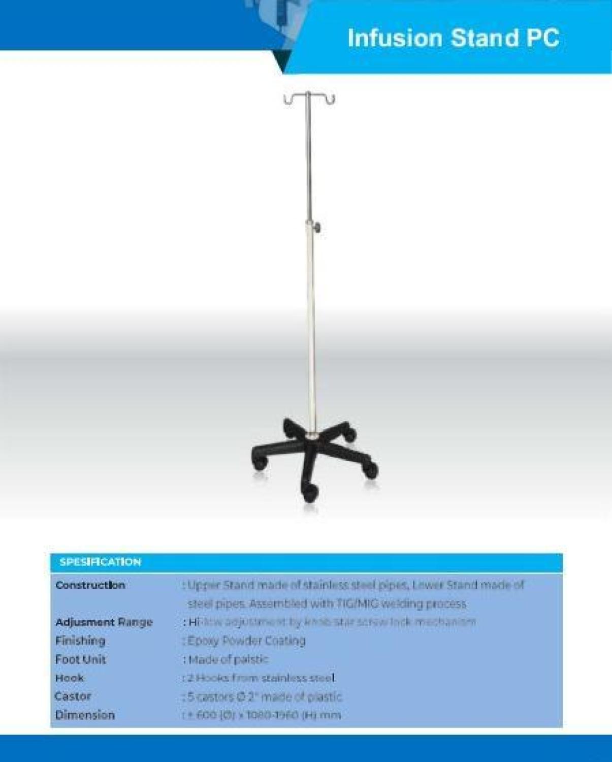Tiang infus stainless steel / Tiang infus 5 roda - Stand PC
