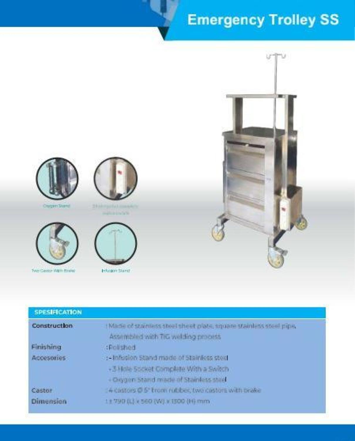 Trolley emergency rumah sakit/ | Troly UGD Darurat Emergensi - LMJ - Trolly SS