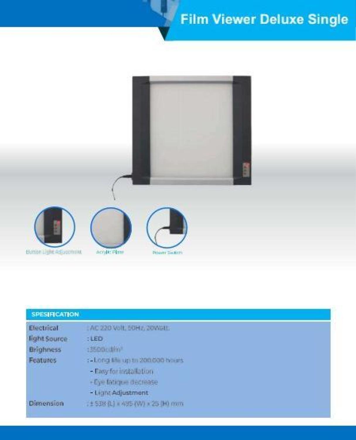 Film Viewer Medis pemeriksaan Rontgen Stainless Steel Berkualitas-LMJ - Deluxe Single