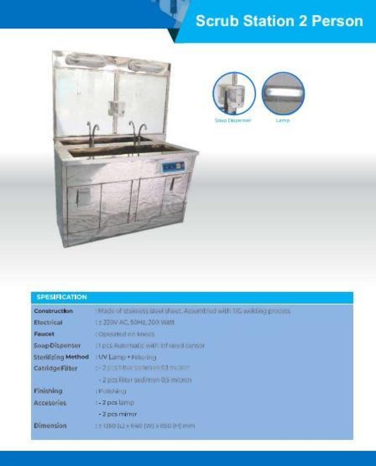 Bak cuci tangan bagi dokter ahli bedah/Scrub station 1,2,3 person-LMJ - 2person